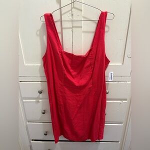 NWT Old Navy 2X Red Linen-Blend Sleeveless Mini Dress